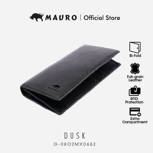 MAURO Dusk Series Men's Long Genuine Leather Wallet rfid Protection Dompet Kulit Panjang Lelaki Halang rfid 08O2MX0652