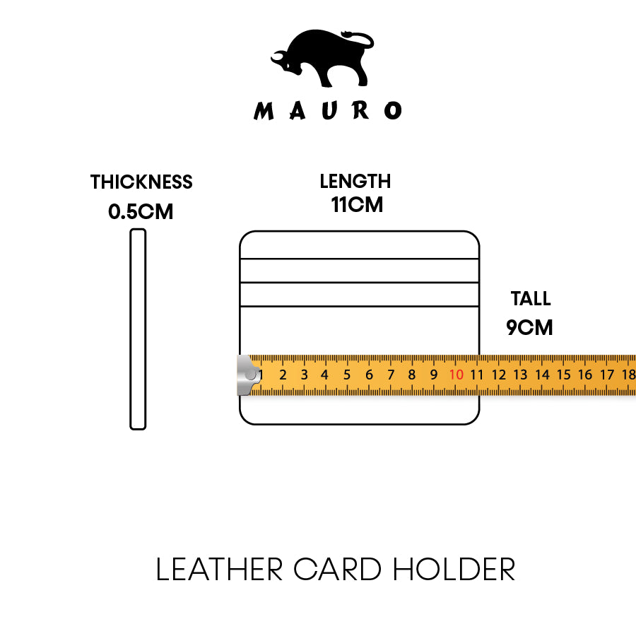 MAURO 100% Leather 🟫 Card Holder Wallet Business Card Holder Credit Card Holder Name Card Holder Dompet Kad Wallet Kad