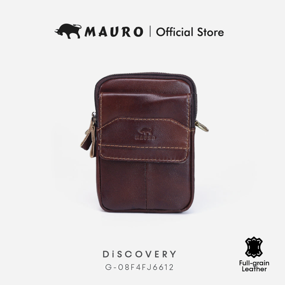 MAURO Urban Metro Pouch Chest Bag Genuine Leather Belt Bag 100% Original Leather Retro Vintage Bag 08F4FJ6612