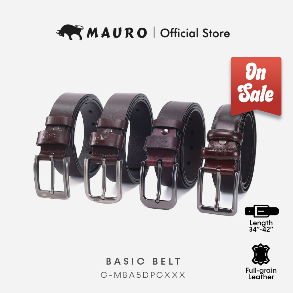 MAURO BASIC 🛒 Mens Leather Belt Tali Pinggang Lelaki 100% Kulit Original  男士皮带