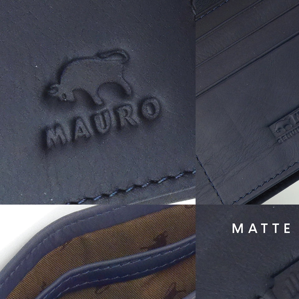 MAURO 𝑹𝑭𝑰𝑫🔐 Men Leather Wallet with RFID Bi Fold Wallet Dompet Lembu Asli Dompet Kulit Lelaki Beg Duit Lelaki