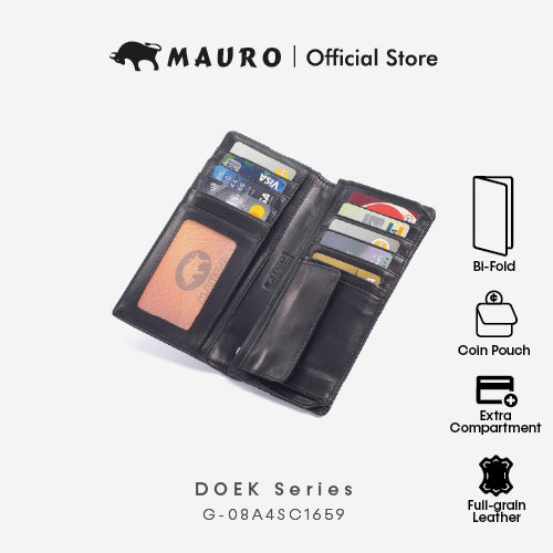 MAURO Serge Series Men's Long Genuine Leather Wallet Protection Dompet Kulit Panjang Lelaki 08A4SC1659
