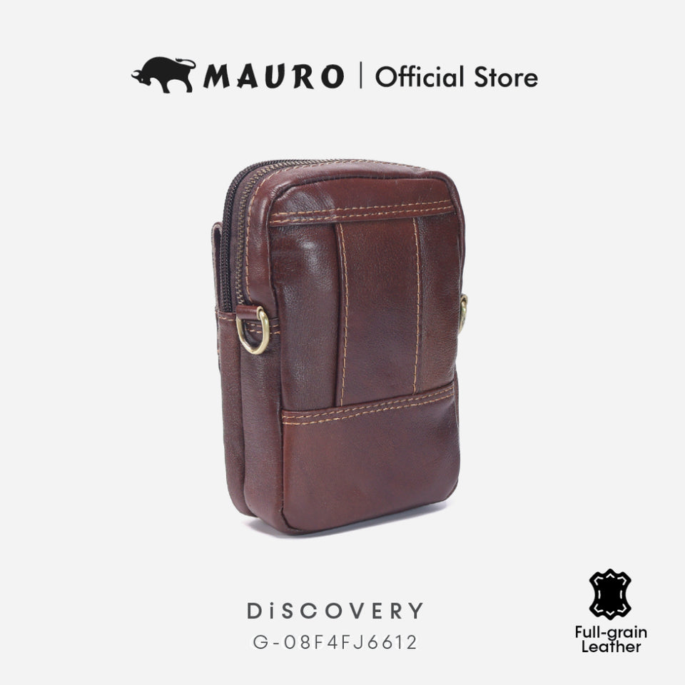 MAURO Urban Metro Pouch Chest Bag Genuine Leather Belt Bag 100% Original Leather Retro Vintage Bag 08F4FJ6612