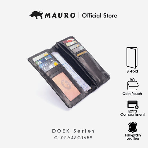 MAURO Serge Series Men's Long Genuine Leather Wallet Protection Dompet Kulit Panjang Lelaki 08A4SC1659
