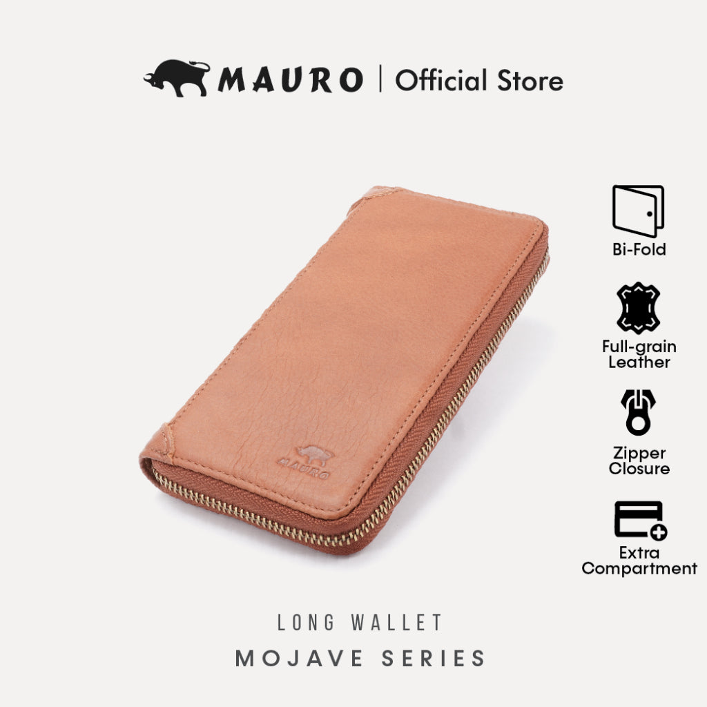 MAURO Tradesman Bifold Series Men's Genuine Leather Wallet with RIFD Protection Dompet Kulit Lelaki 08O2MX1712