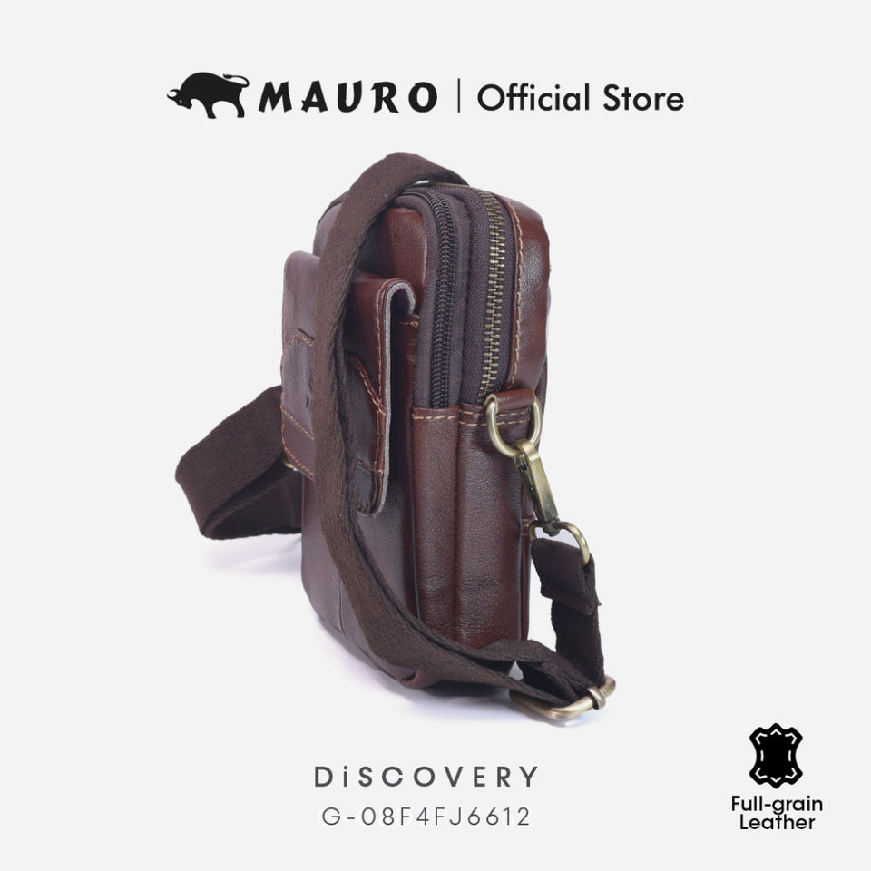 MAURO Urban Metro Pouch Chest Bag Genuine Leather Belt Bag 100% Original Leather Retro Vintage Bag 08F4FJ6612