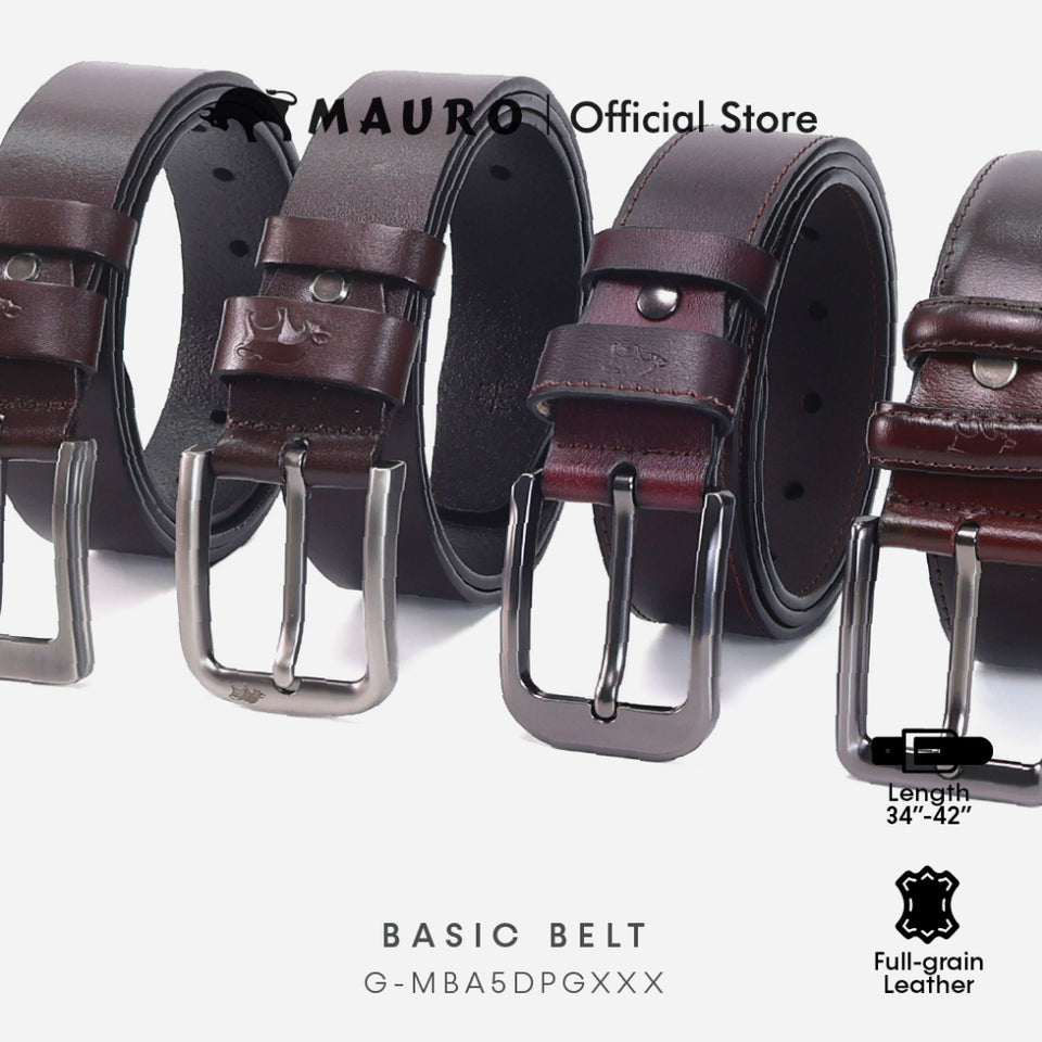 MAURO BASIC 🛒 Mens Leather Belt Tali Pinggang Lelaki 100% Kulit Original  男士皮带