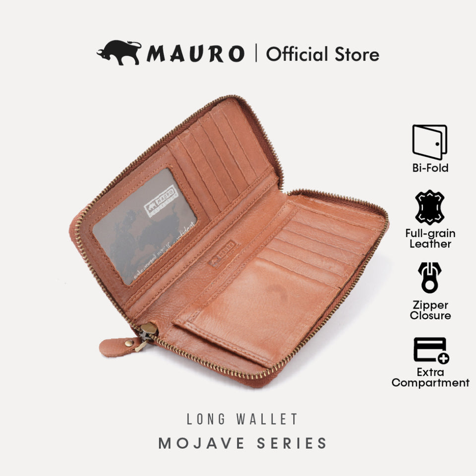 MAURO Tradesman Bifold Series Men's Genuine Leather Wallet with RIFD Protection Dompet Kulit Lelaki 08O2MX1712