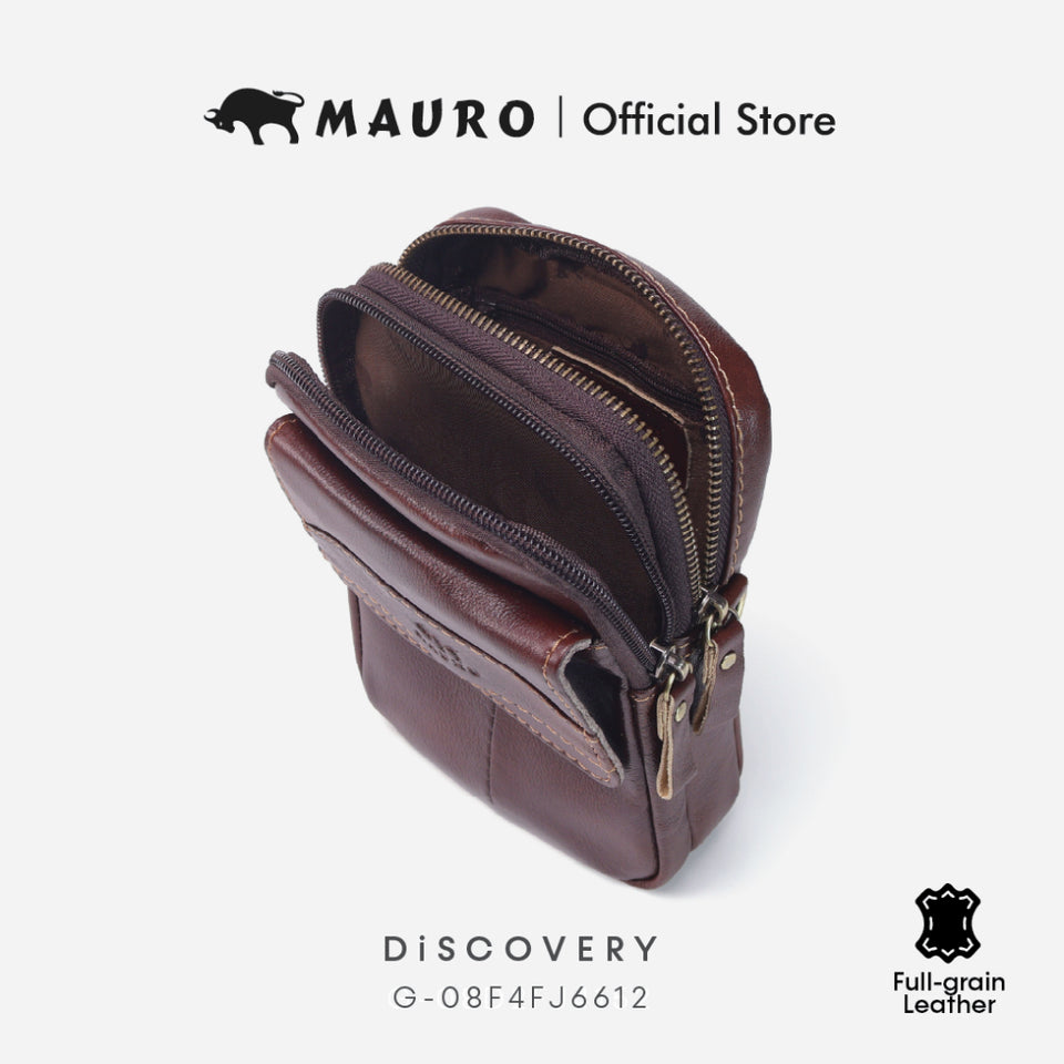 MAURO Urban Metro Pouch Chest Bag Genuine Leather Belt Bag 100% Original Leather Retro Vintage Bag 08F4FJ6612