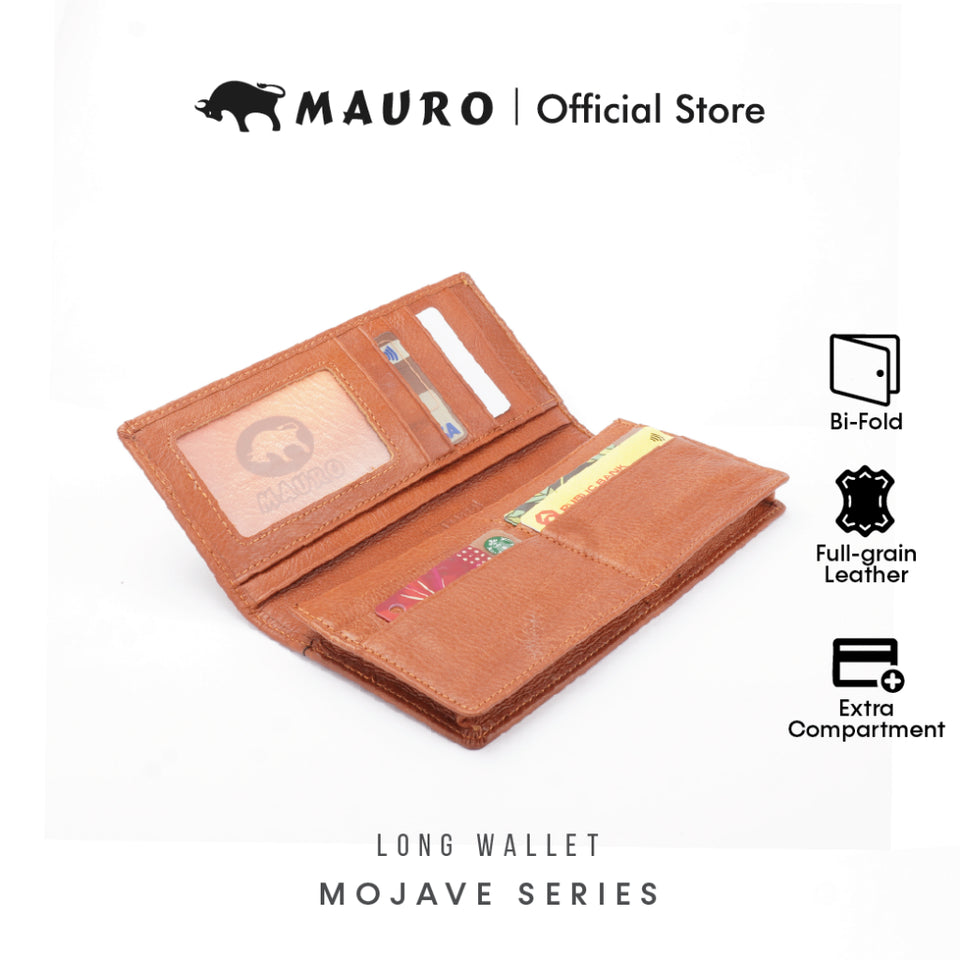 MAURO Classic Trifold Series Men's Genuine Leather Wallet Dompet Kulit Lelaki 08J4DP279A