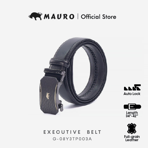 MAURO Elite Series Men's Leather Belt Automatic Buckle 08Y3TP003A