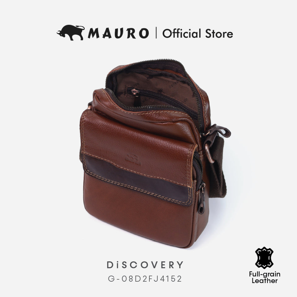 MAURO Nomad Sling Bag Series Genuine Leather Messenger Pouch Crossbody Phone Bag 08D2FJ4152