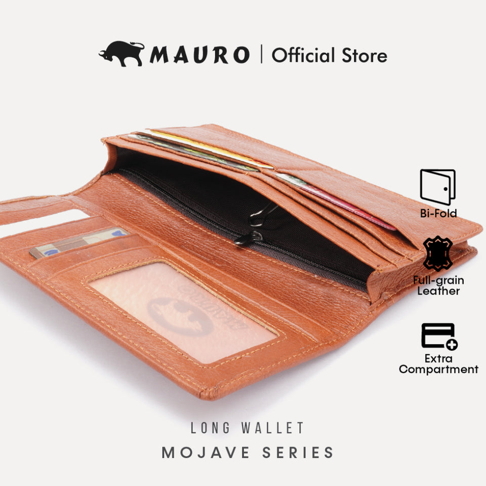 MAURO Classic Trifold Series Men's Genuine Leather Wallet Dompet Kulit Lelaki 08J4DP279A