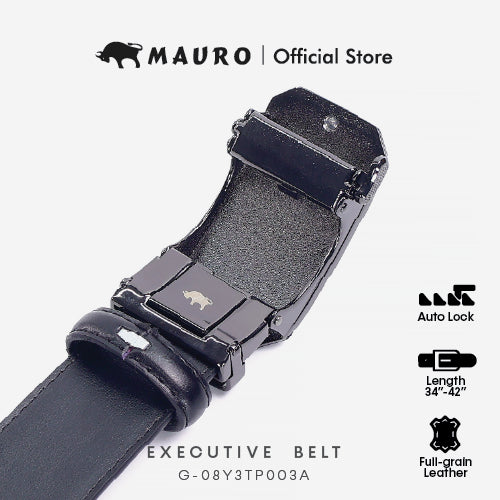 MAURO Elite Series Men's Leather Belt Automatic Buckle 08Y3TP003A