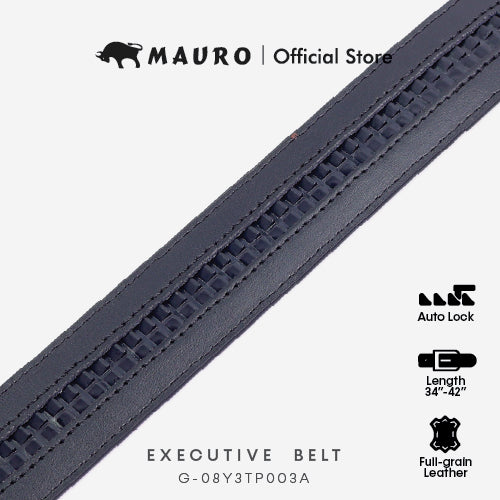 MAURO Elite Series Men's Leather Belt Automatic Buckle 08Y3TP003A