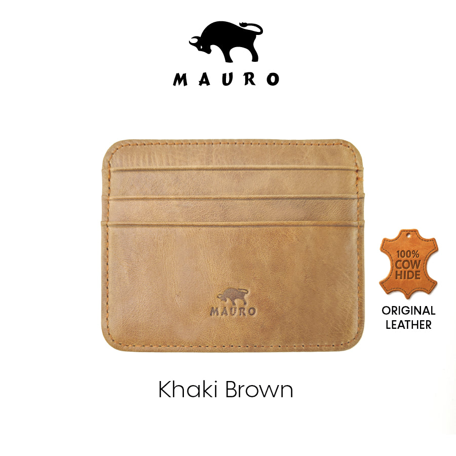 MAURO 100% Leather 🟫 Card Holder Wallet Business Card Holder Credit Card Holder Name Card Holder Dompet Kad Wallet Kad