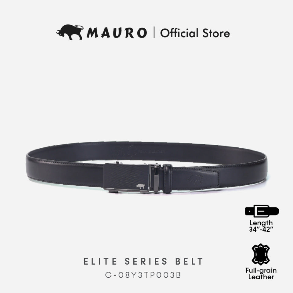 MAURO Elite Series Men's Leather Belt Automatic Buckle 08Y3TP003B
