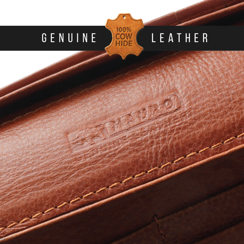 MAURO Classic Trifold Series Men's Genuine Leather Wallet Dompet Kulit Lelaki 08J4DP279A