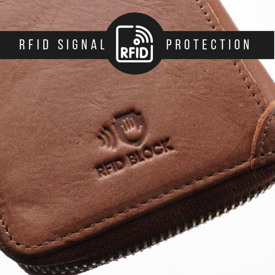 MAURO Tradesman Bifold Series Men's Genuine Leather Wallet with RIFD Protection Dompet Kulit Lelaki 08O2MX1712