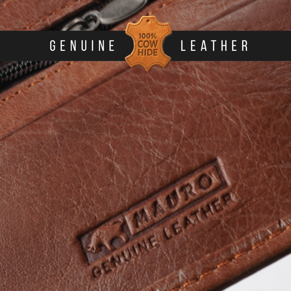 MAURO Tradesman Trifold Series Men's Genuine Leather Wallet Dompet Kulit Lelaki 08J4DP139A