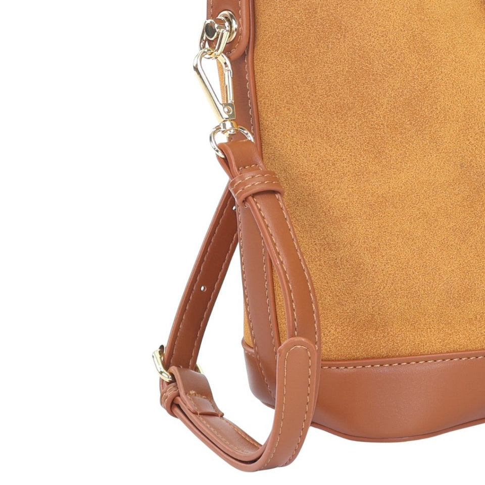 Arrow Ladies Two Tone Suede Synthetic Leather Bucket Bag