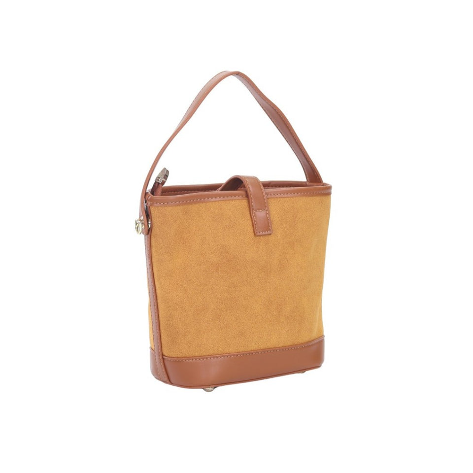 Arrow Ladies Two Tone Suede Synthetic Leather Bucket Bag