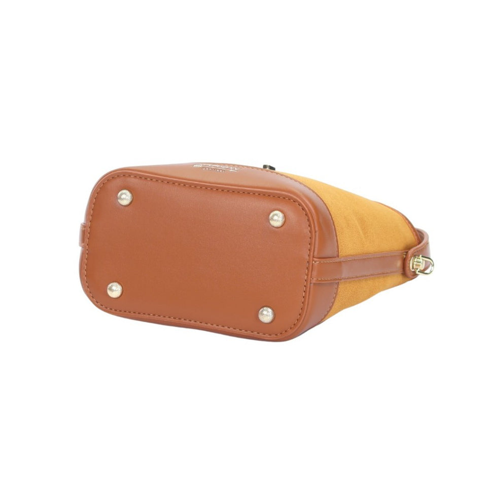 Arrow Ladies Two Tone Suede Synthetic Leather Bucket Bag