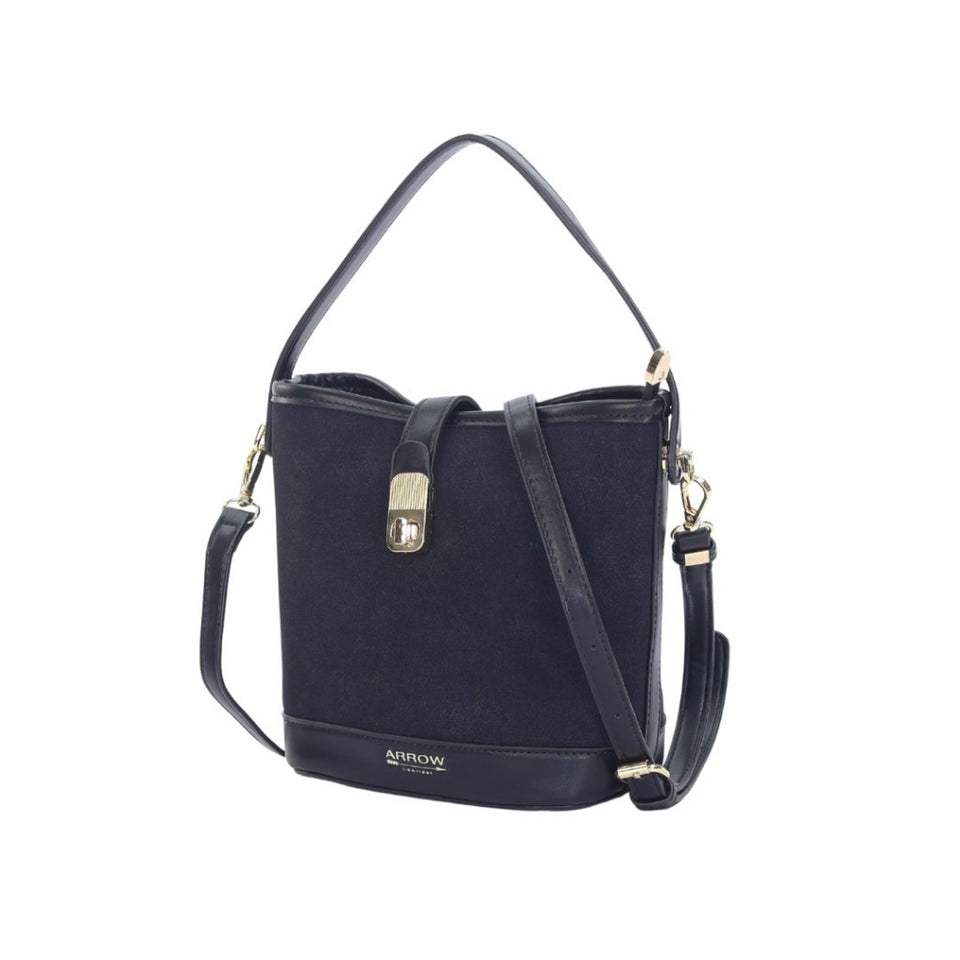 Arrow Ladies Two Tone Suede Synthetic Leather Bucket Bag