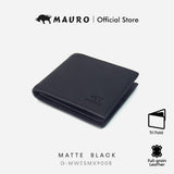 MAURO RFID Tri Fold Wallet Genuine Leather RFID Blocking Tri Fold Man Wallet Dompet Lelaki 3 Lapis Kulit Lembu