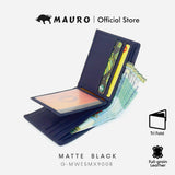 MAURO RFID Tri Fold Wallet Genuine Leather RFID Blocking Tri Fold Man Wallet Dompet Lelaki 3 Lapis Kulit Lembu
