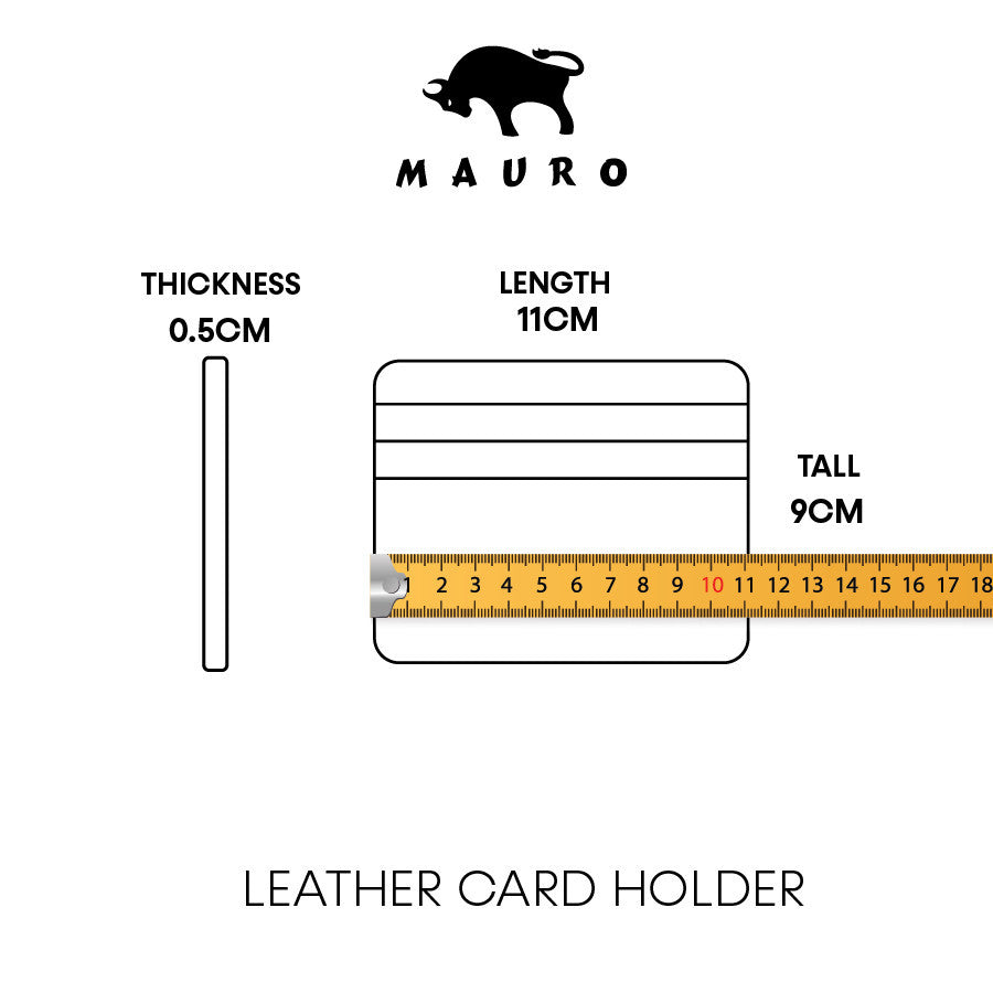 MAURO Personalised Leather Card Holder Business Card Holder Credit Card Holder Name Card Holder Dompet Kad Wallet