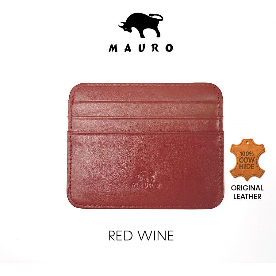 MAURO Personalised Leather Card Holder Business Card Holder Credit Card Holder Name Card Holder Dompet Kad Wallet