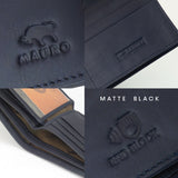 MAURO RFID Tri Fold Wallet Genuine Leather RFID Blocking Tri Fold Man Wallet Dompet Lelaki 3 Lapis Kulit Lembu