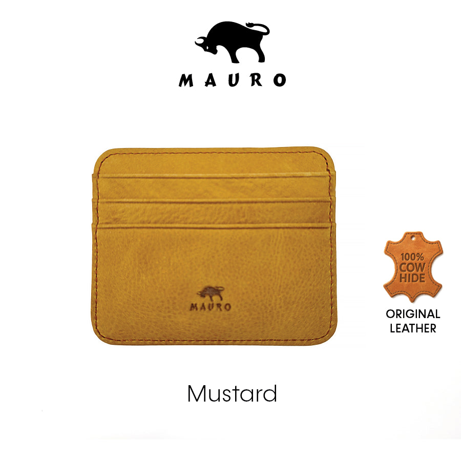 MAURO Personalised Leather Card Holder Business Card Holder Credit Card Holder Name Card Holder Dompet Kad Wallet