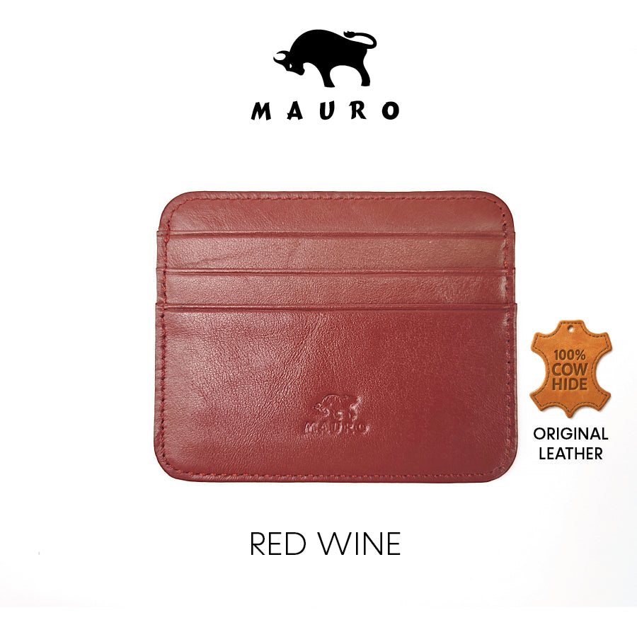 MAURO Personalised Leather Card Holder Business Card Holder Credit Card Holder Name Card Holder Dompet Kad Wallet