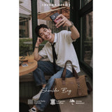 MAURO Shoulder Bag Vintage Canvas Bag Beg Galas Retro Kulit Canvas Beg Kerja Stylish Beg