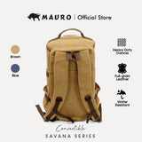 MAURO Convertible Vintage Canvas Leather Backpack 34L Travel Bag Beg Retro Canvas Backpack Kerja Beg Travelling
