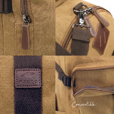 MAURO Convertible Vintage Canvas Leather Backpack 34L Travel Bag Beg Retro Canvas Backpack Kerja Beg Travelling