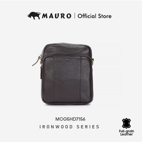 MAURO Men'S Genuine Leather Crossbody – Man Sling Bag Crossbody Organized & Professional Carry Beg Silang Lelaki