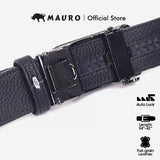 MAURO 100% Pure Leather Men'S Belt Auto Buckle, Man Leather Belt Tali Pinggang Lelaki Kulit Asli Tahan Lasak