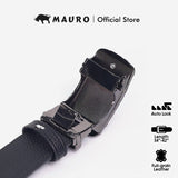 MAURO 100% Pure Leather Men'S Belt Auto Buckle, Man Leather Belt Tali Pinggang Lelaki Kulit Asli Tahan Lasak
