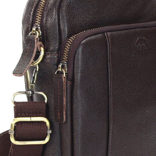 MAURO Men'S Genuine Leather Crossbody – Man Sling Bag Crossbody Organized & Professional Carry Beg Silang Lelaki