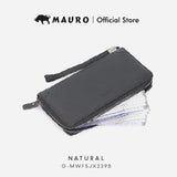 MAURO Men’s Long Wallet Zipper Closure Wrist Strap 12 Card Slots, Large Capacity Dompet Kulit Lelaki Asli G-MWF5JX239B