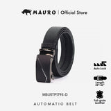 MAURO 100% Pure Leather Men'S Belt Auto Buckle, Man Leather Belt Tali Pinggang Lelaki Kulit Asli Tahan Lasak