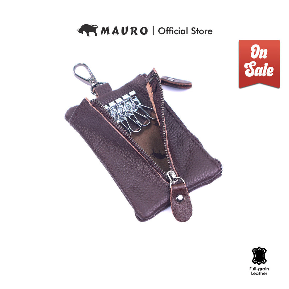 MAURO Genuine Leather Coin Purse Men Women Mini Wallet Small Key Pouch Beg Duit Syiling Kulit Lembu Asli 100% Original