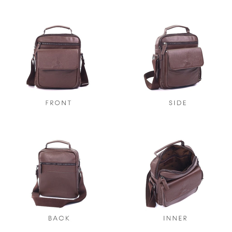 MAURO THE WAYFARER Series Genuine Leather Men Sling Messenger Bag Beg Silang Lelaki