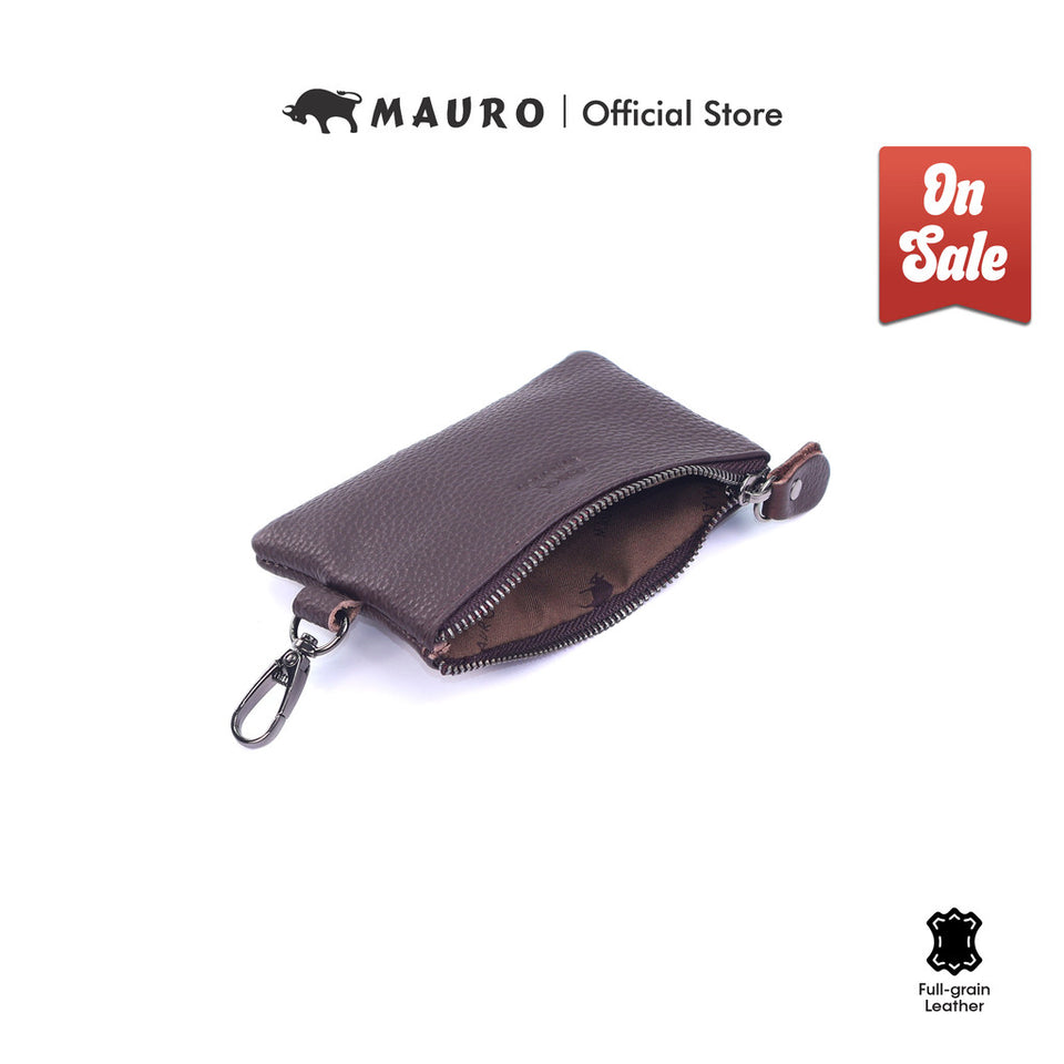 MAURO Genuine Leather Coin Purse Men Women Mini Wallet Small Key Pouch Beg Duit Syiling Kulit Lembu Asli 100% Original