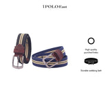 iPOLO East Durable Webbing Belt for Men Premium Canvas Fabric Belt with High Quality Punched Holes Casual Tactical Style
