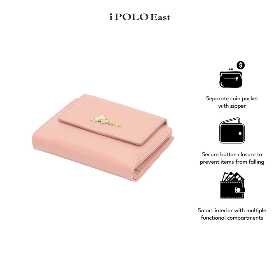 iPOLO East Compact Synthetic Leather Ladies Mini Wallet Zipper Purse