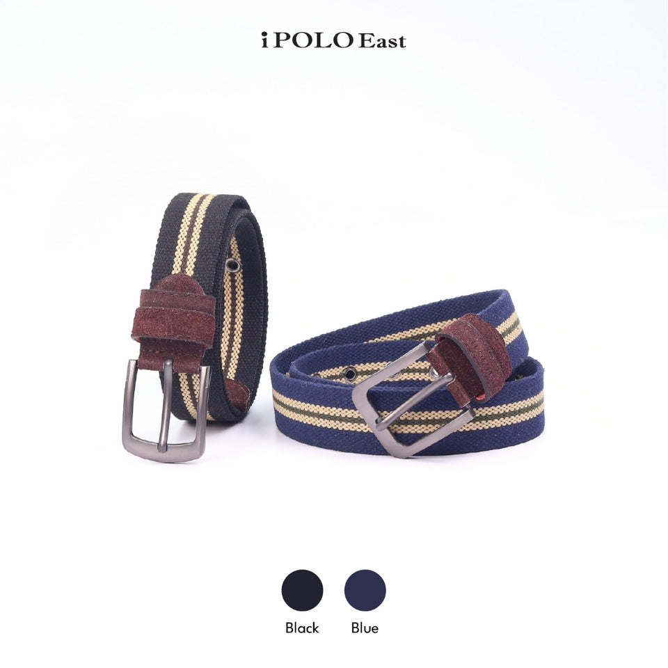 iPOLO East Durable Webbing Belt for Men Premium Canvas Fabric Belt with High Quality Punched Holes Casual Tactical Style